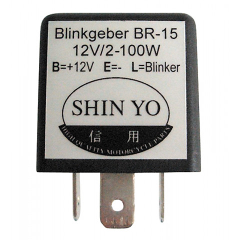 HIGHSIDER smart Flasher relay SY-02, 3-pole, 12 VDC, 1-100 Watt