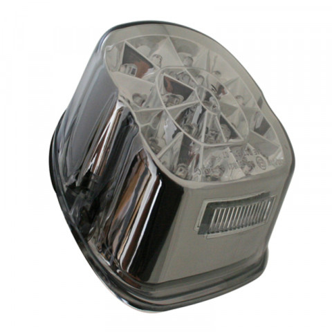 HIGHSIDER smart LED taillight, tinted glass and chrome reflector, for many HD models 1973-1998