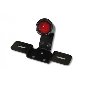 HIGHSIDER smart LED taillight OLD SCHOOL TYP3, black, red glass, with number plate holder