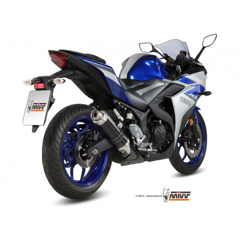 Silencieux MIVV GP inox noir/casquette inox Yamaha YZF R3