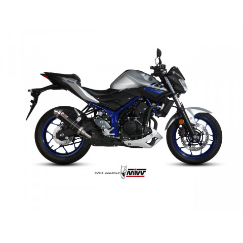 Silencieux MIVV GP inox noir casquette carbone Yamaha MT-03