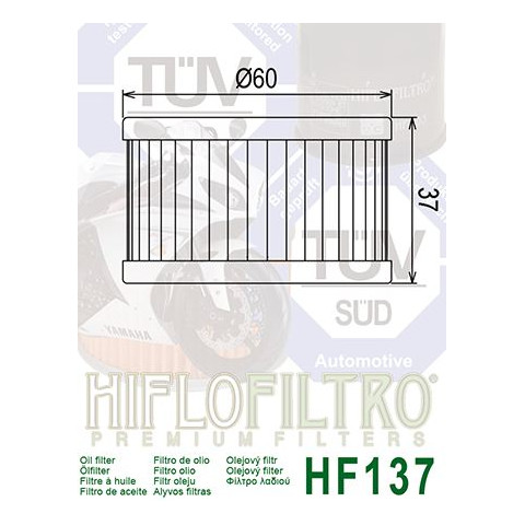 Filtre à huile HIFLOFILTRO HF137 Suzuki