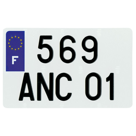 10 plaques d'immatriculation PRO PLAQUES PVC 210x130 - logo F