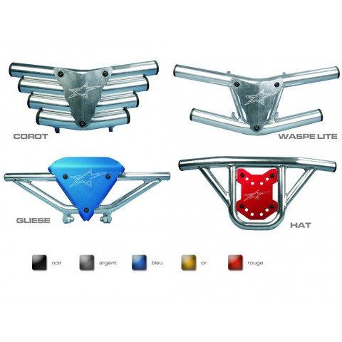 BUMPER CROSSPRO WASPE LITE PLAQUE AVANT BLEUE POUR QUAD HONDA