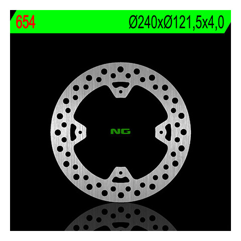 Disque de frein arrière droit NG 654 rond fixe