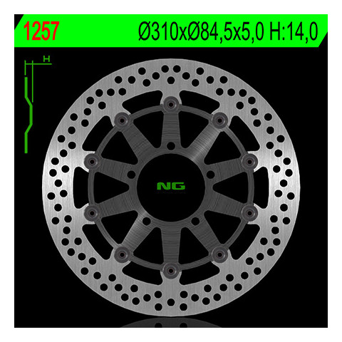 Disque de frein arrière NG 1247 rond fixe Harley-Davidson