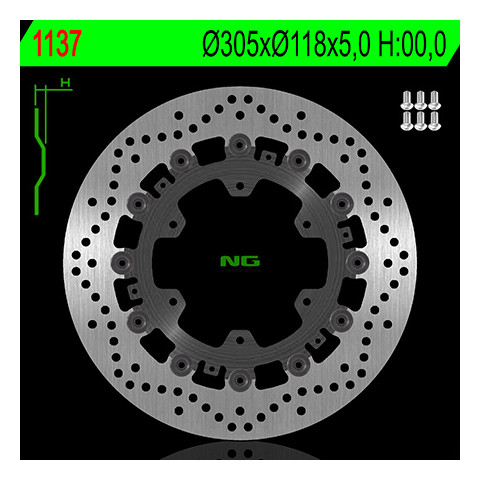 Disque de frein avant NG 1137 rond flottant