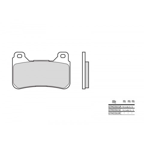 Plaquettes de frein BREMBO 07HO50LA métal fritté Honda CBR600RR