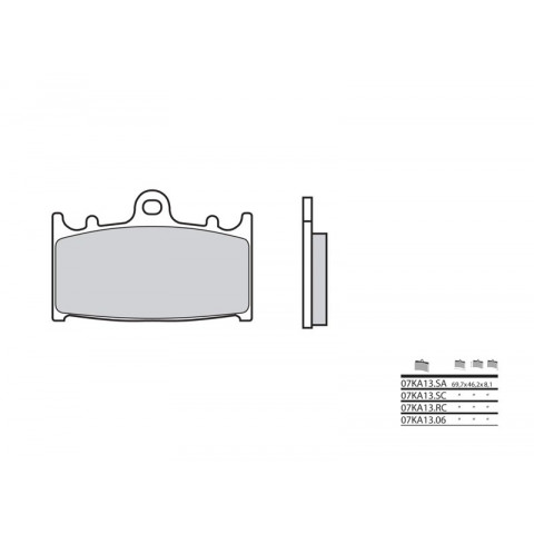 Plaquettes de frein BREMBO 07KA13LA métal fritté Kawasaki ZX6R