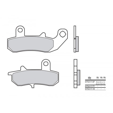 Plaquettes de frein BREMBO 07SU17SP métal fritté Suzuki