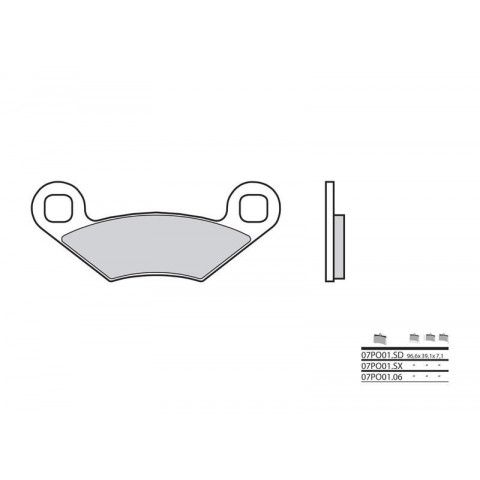 Plaquettes de frein BREMBO 07PO01SX métal fritté