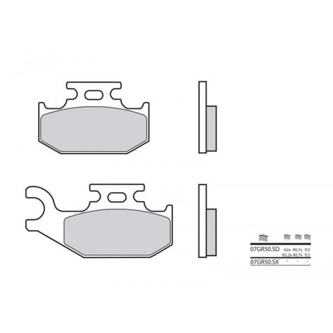 Plaquettes de frein BREMBO 07GR50SD métal fritté