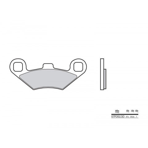 Plaquettes de frein BREMBO 07PO02SD métal fritté