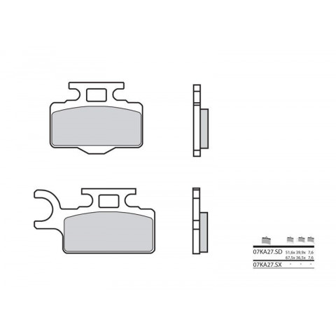 Plaquettes de frein BREMBO 07KA27SD métal fritté