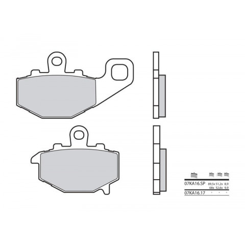 Plaquettes de frein BREMBO 07KA16 SP métal fritté Kawasaki