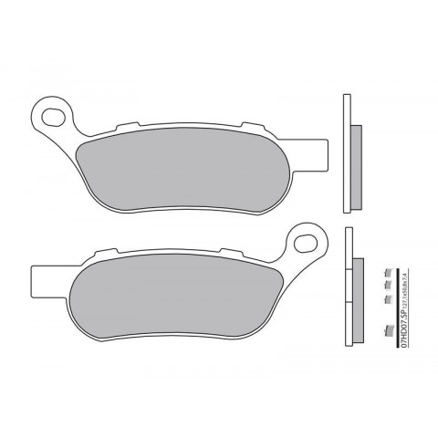 Plaquettes de frein BREMBO 07HD07SP métal fritté Harley Davidson