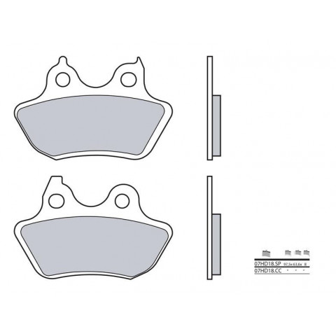 Plaquettes de frein BREMBO 07HD18SP métal fritté Harley Davidson