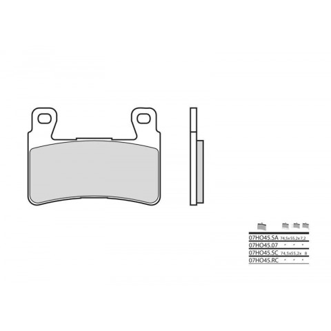 Plaquettes de frein BREMBO 07HO4507 organique Honda CBR600