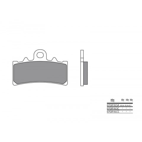 Plaquettes de frein BREMBO 07GR18CC organique KTM