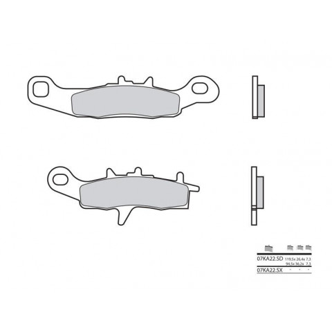 Plaquettes de frein BREMBO 07KA22SD métal fritté