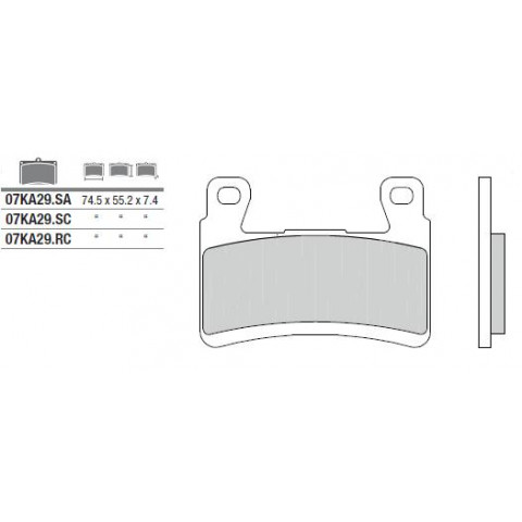 Plaquettes de frein BREMBO 07KA29SA métal fritté