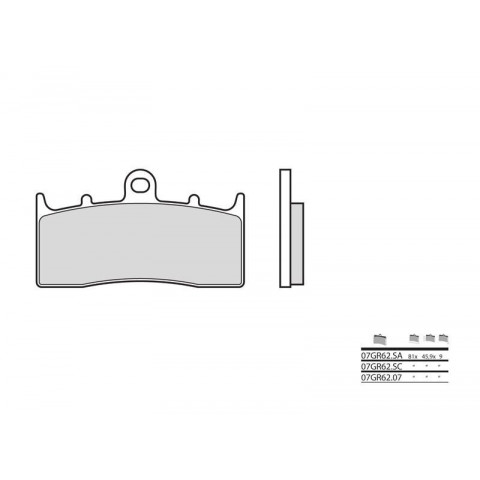 Plaquettes de frein BREMBO 07GR62SA métal fritté BMW