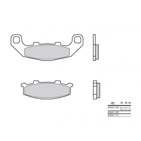 Plaquettes de frein BREMBO 07KA1117 organique