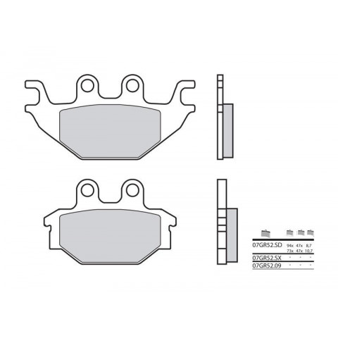 Plaquettes de frein BREMBO 07GR5209 organique Yamaha YZF125R