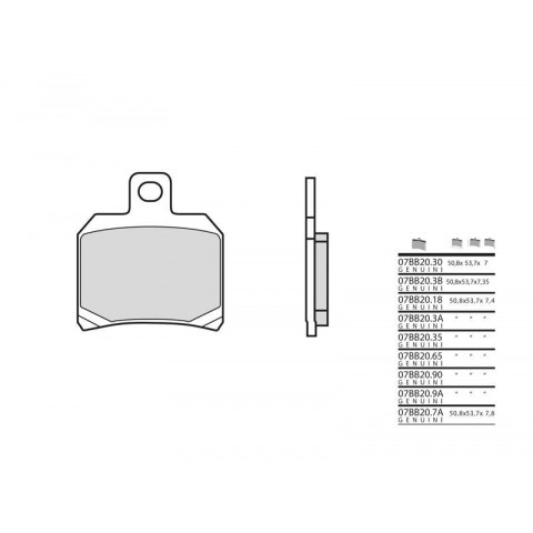 Plaquettes de frein BREMBO 07BB209A organique