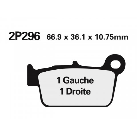 Plaquettes de frein NISSIN 2P296ST métal fritté