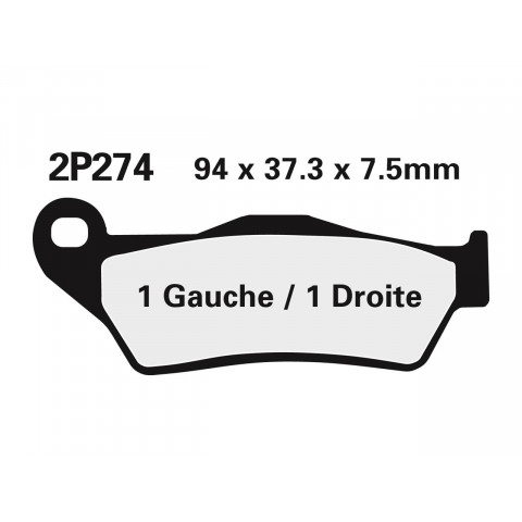 Plaquettes de frein NISSIN 2P274GS semi-métallique