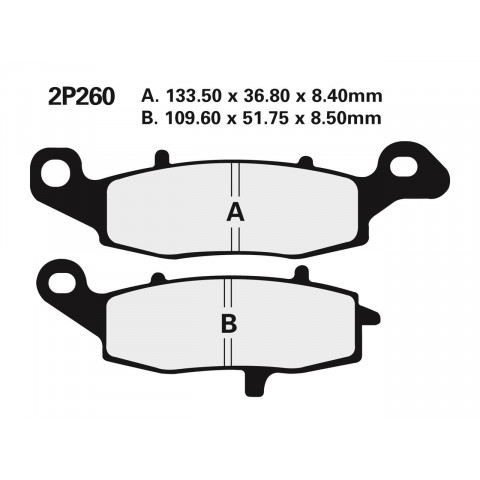 Plaquettes de frein NISSIN 2P260NS semi-métallique