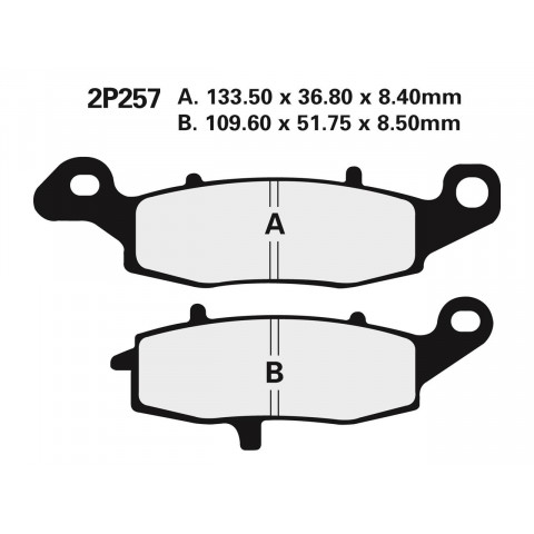 Plaquettes de frein NISSIN 2P257NS semi-métallique