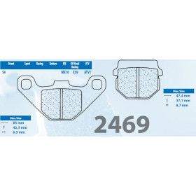 Plaquettes de frein CL BRAKES 2469X59 métal fritté