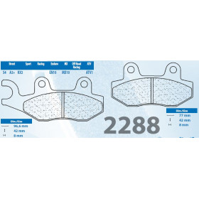 Plaquettes de frein CL BRAKES 2288EN10 métal fritté