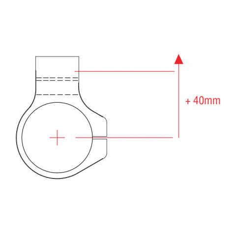 Bracelets LIGHTECH Ø50 hauteur 0mm/déport +40mm/10° noir 