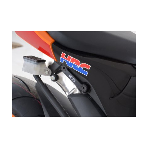 Caches orifices repose-pieds arrière R&G RACING noir Honda CBR600RR