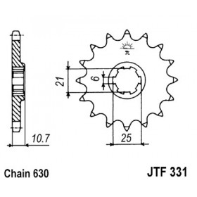 Pignon JT SPROCKETS 15 dents acier pas 630 type 331