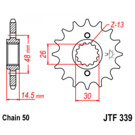 Pignon JT SPROCKETS 18 dents acier pas 530 type 339