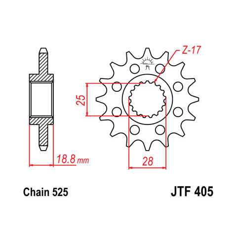 Pignon JT SPROCKETS 20 dents acier pas 525 type 405 BMW F800R