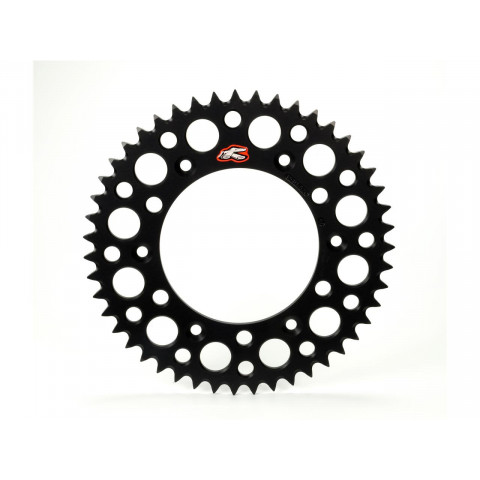 Couronne RENTHAL Ultralight™ 48 dents alu anti-boue pas 520 type 224U anodisé noir KTM/Husqvarna