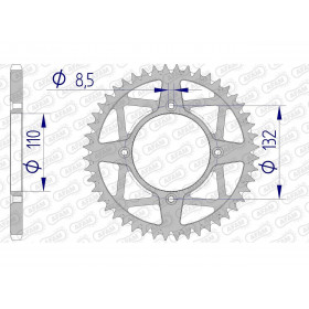 Couronne AFAM 46 dents alu pas 520 type 72306 KTM