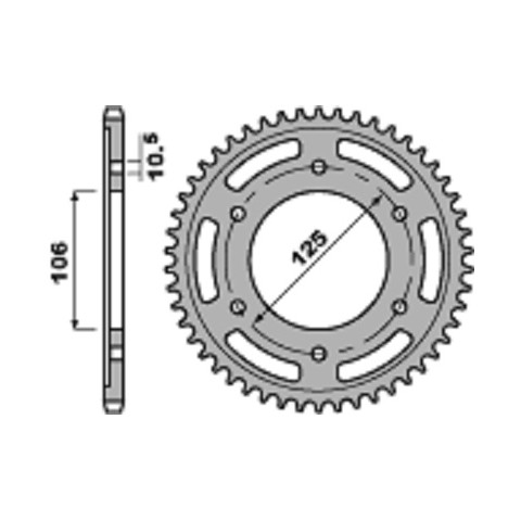 Couronne PBR 45 dents alu ultra-light anodisé dure pas 520 type 4530 Triumph Daytona 675