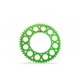 Couronne RENTHAL Ultralight™ 52 dents alu anti-boue pas 520 type 112U anodisé vert Kawasaki