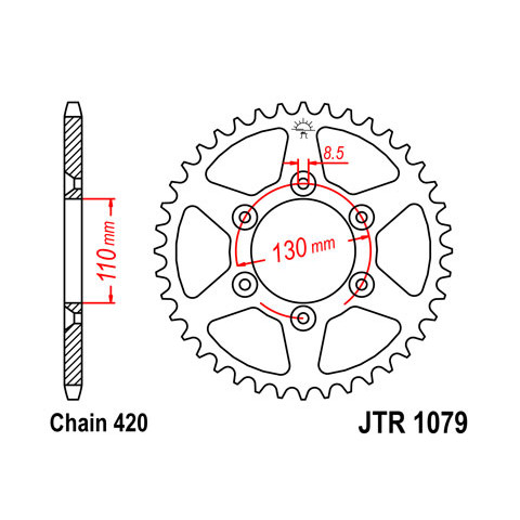 Couronne JT SPROCKETS 62 dents acier pas 420 type 1079