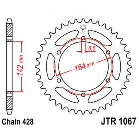 Couronne JT SPROCKETS 52 dents acier pas 428 type 1067