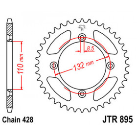 Couronne JT SPROCKETS 46 dents acier pas 428 type 895