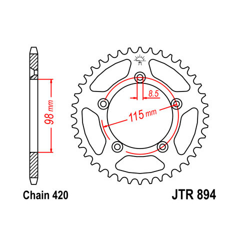 Couronne JT SPROCKETS 50 dents acier pas 420 type 894 KTM