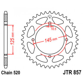 Couronne JT SPROCKETS 47 dents acier pas 520 type 857