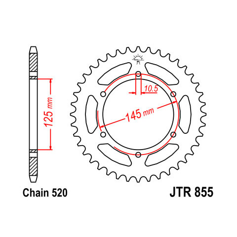 Couronne JT SPROCKETS 48 dents acier pas 520 type 855